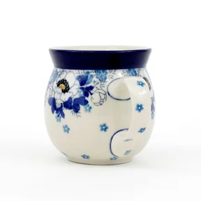 Kubek Ceramiczny 005 v-0,2l <br>2222X Biało-niebieskie anemony